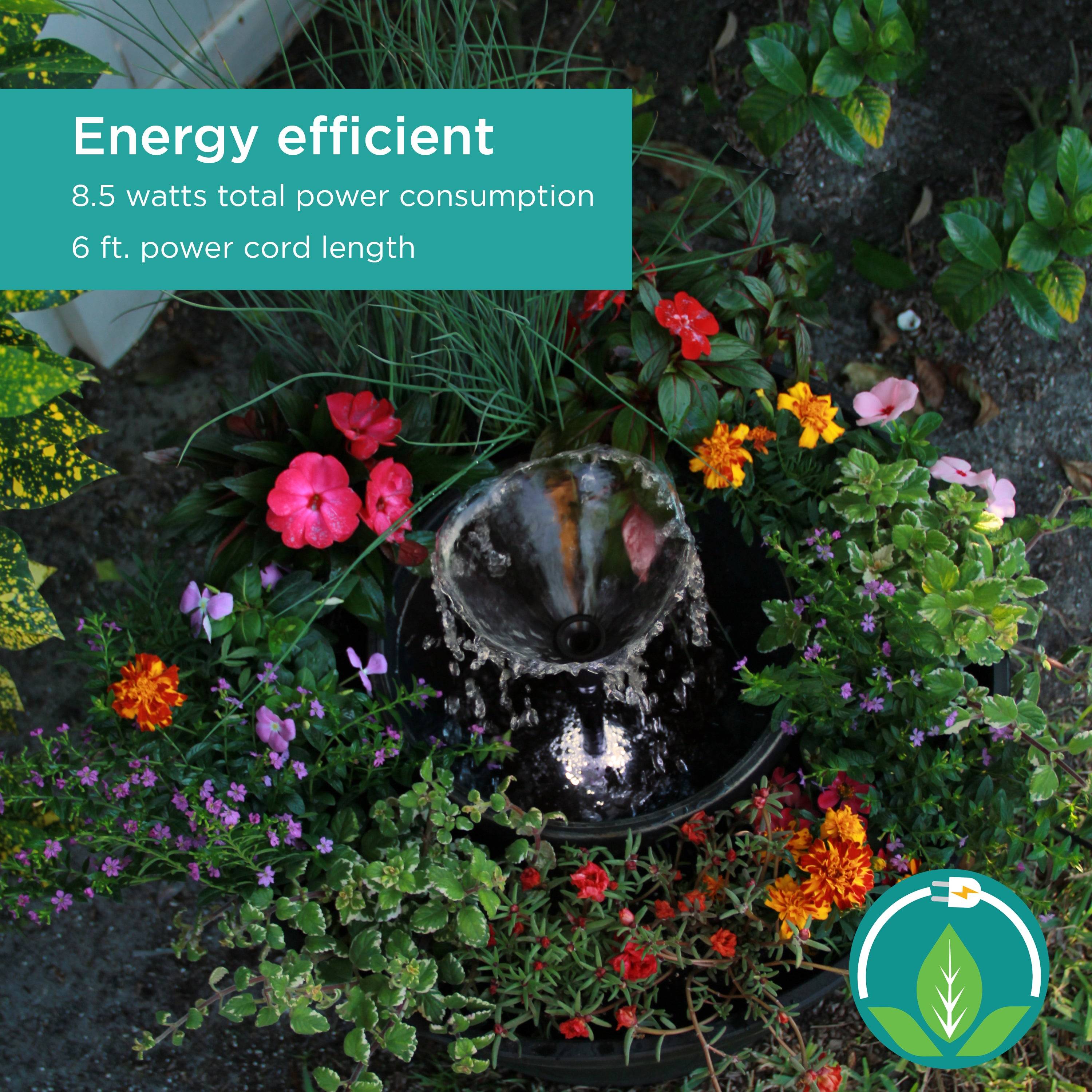 Container Fountain with flowers