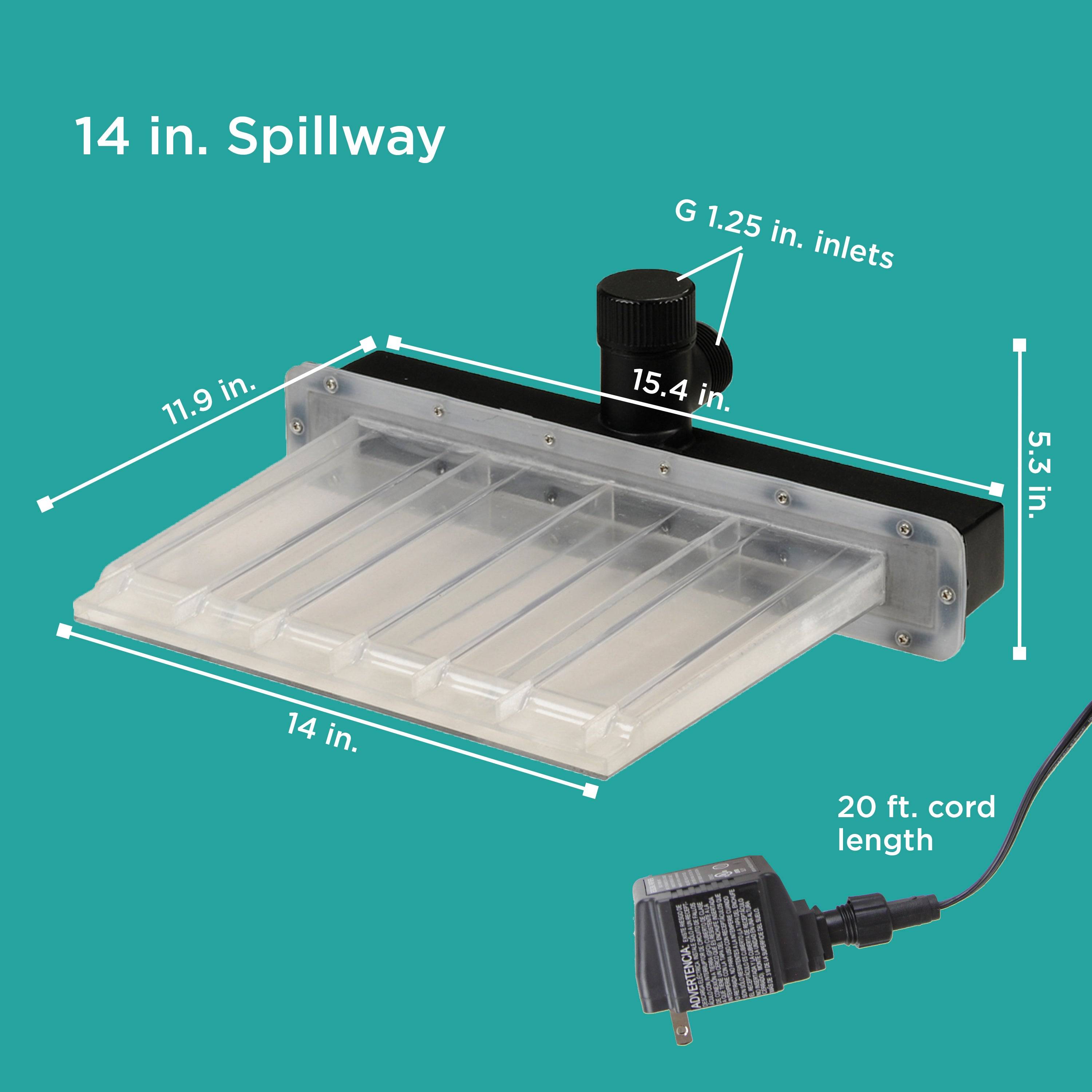Waterfall Spillway product dimensions