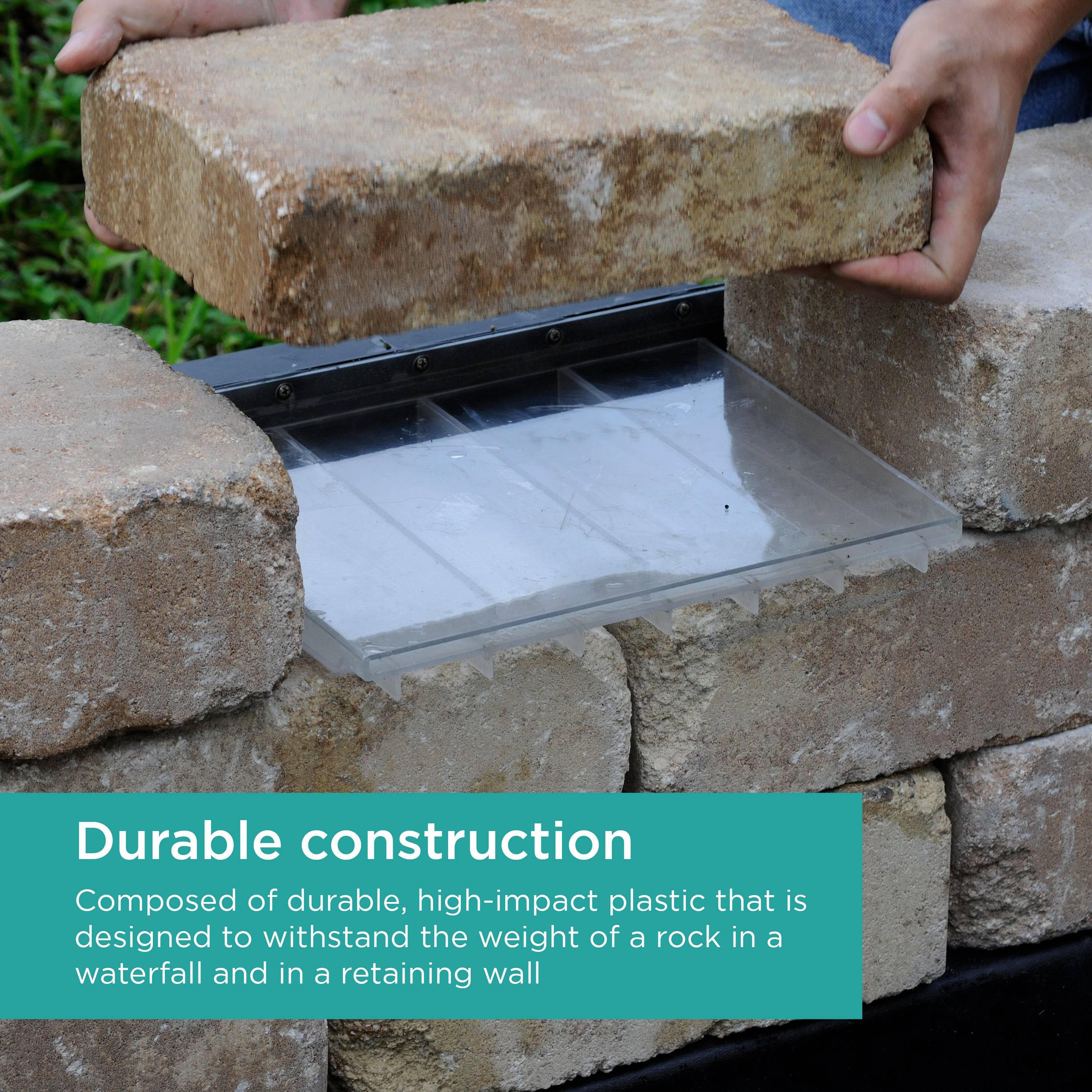 Installation of a retaining wall using the Waterfall Spillway 