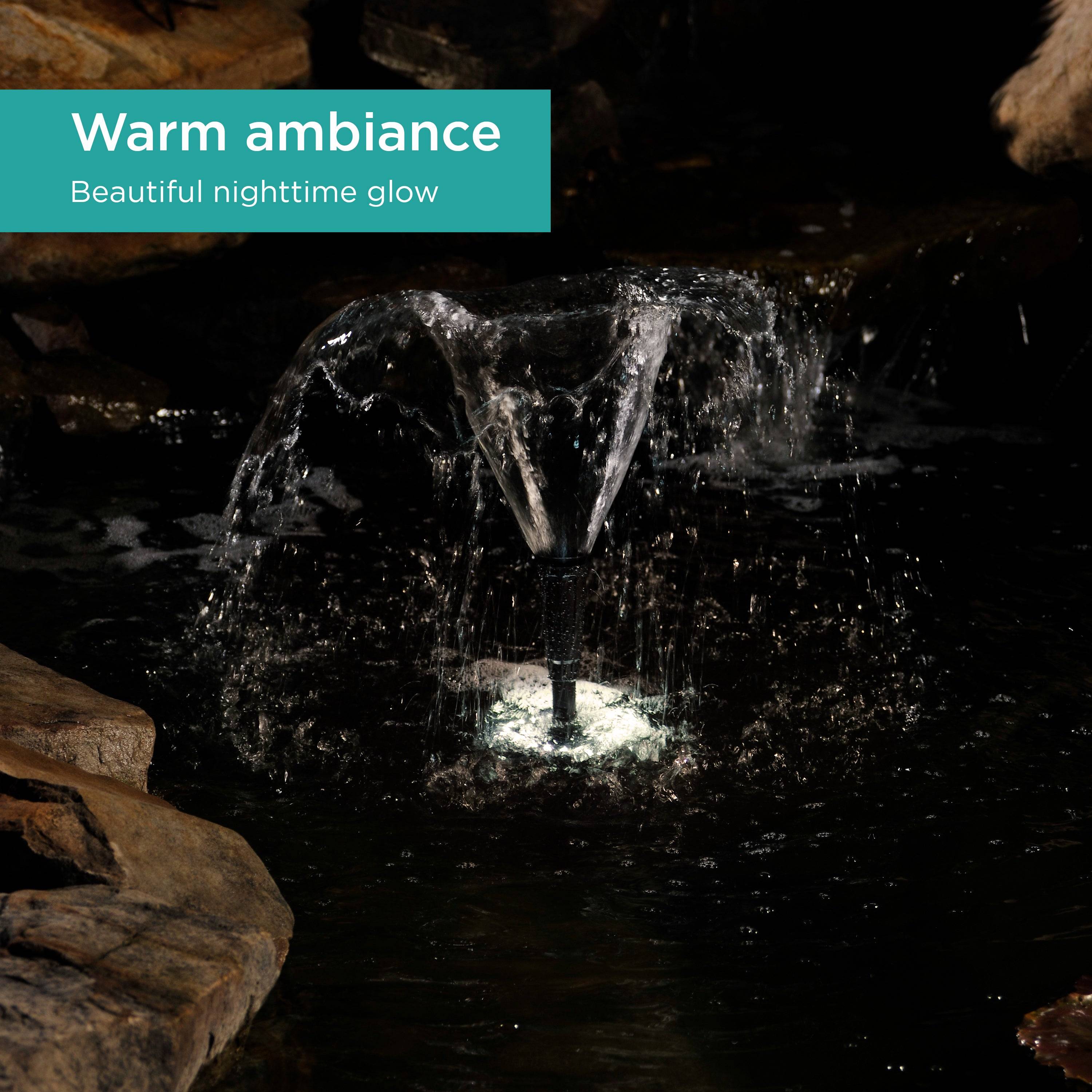 Light Ring shining at night in a pond