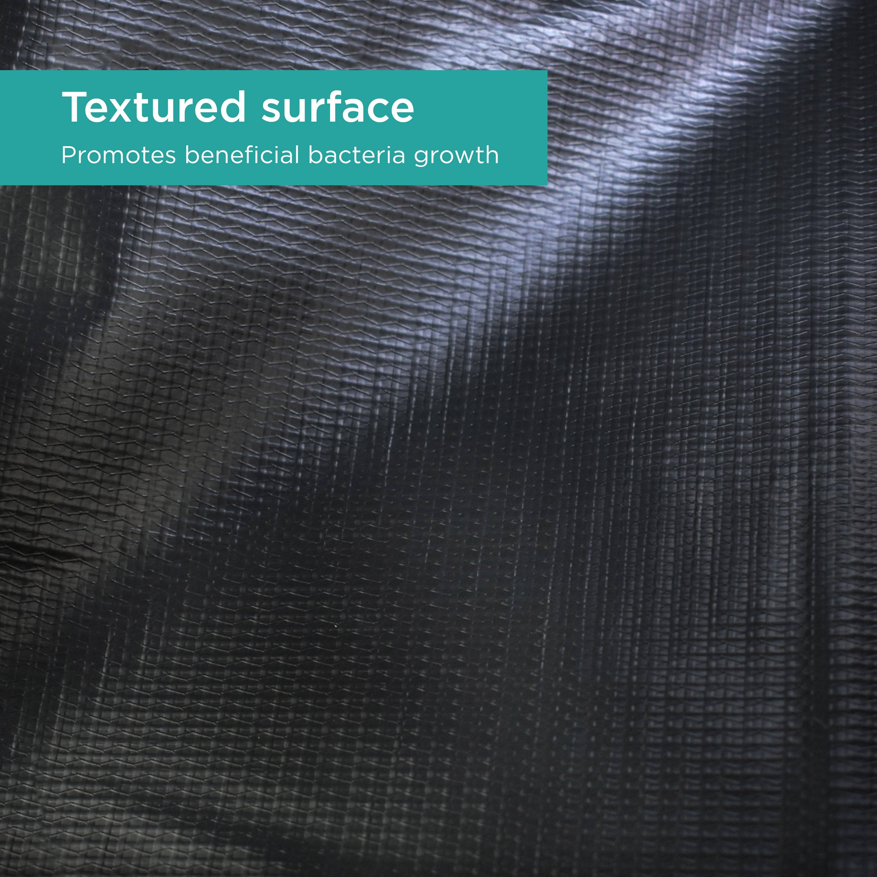 10 x 13 ft. PVC Pond Liner features textured surface that promotes beneficial bacteria growth