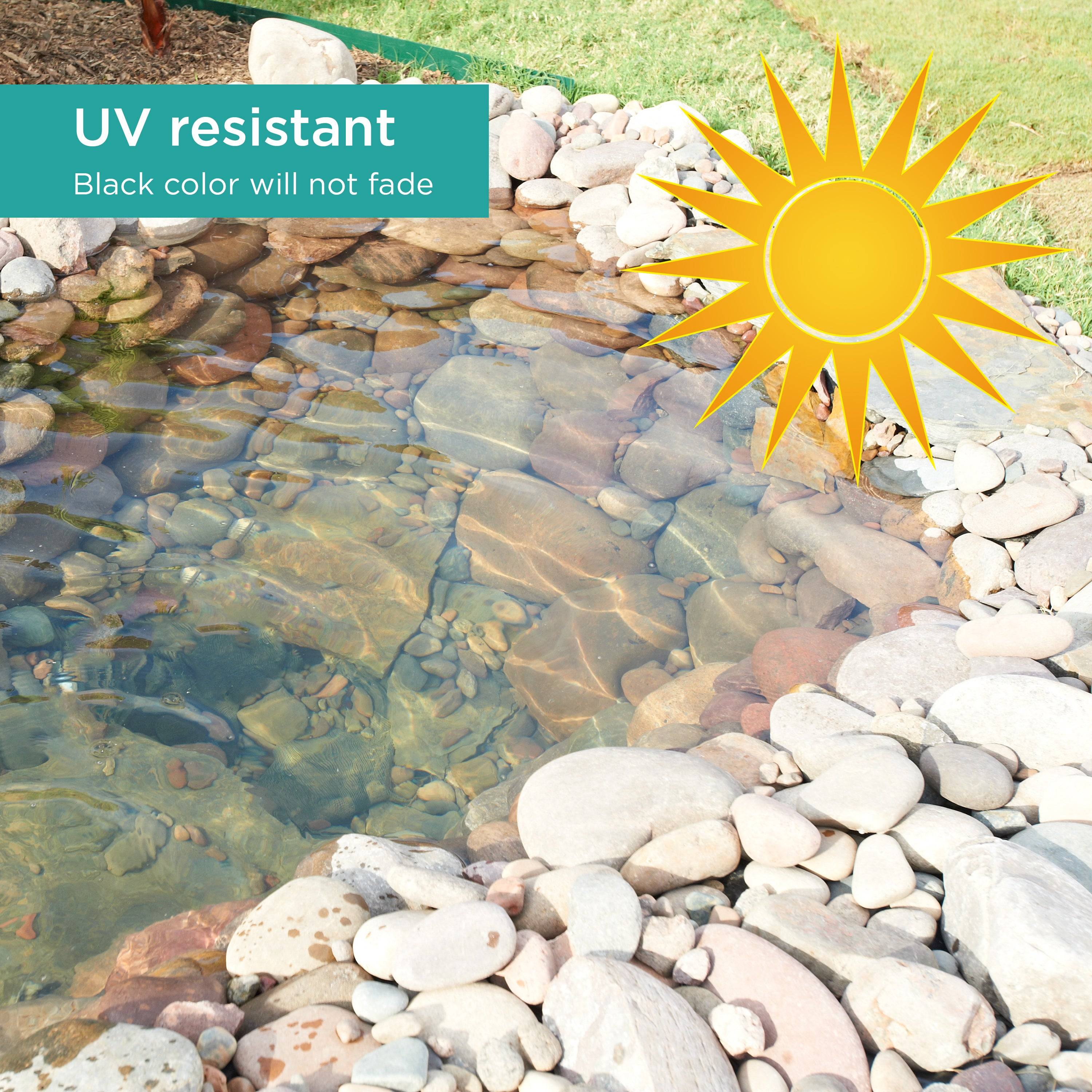 13 x 20 ft. PVC Pond Liner is UV resistant so black color will not fade