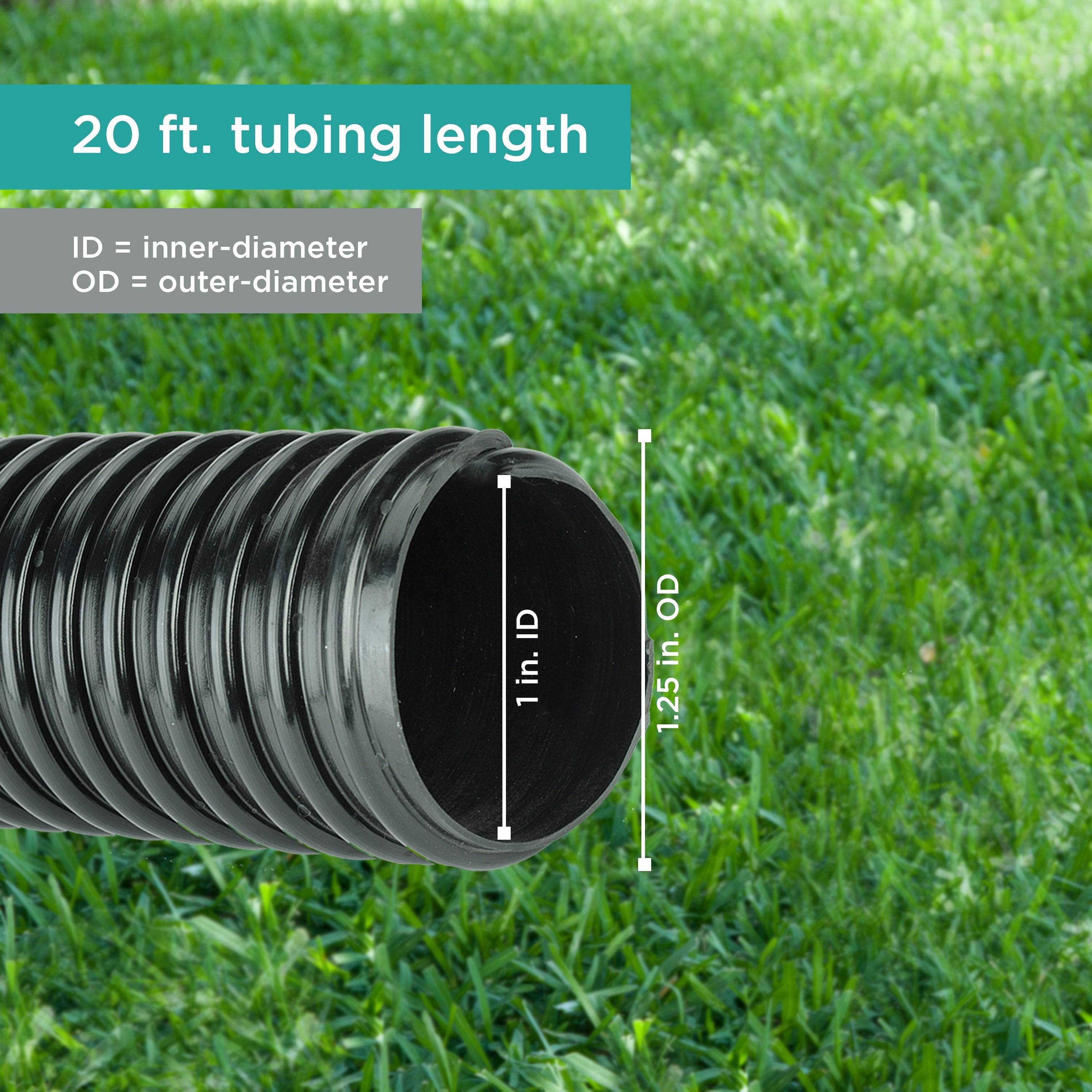 1 in. Corrugated Tubing 20 ft tubing length chart