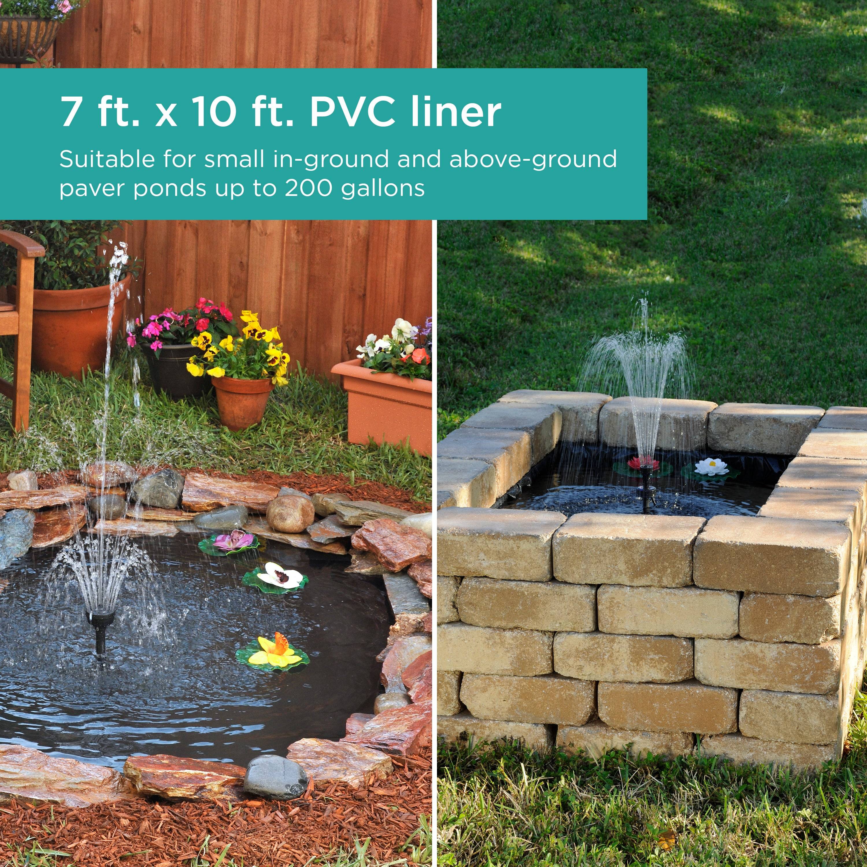 7 x 10 ft. PVC Pond Liner is suitable for small in-ground and above ground paver ponds