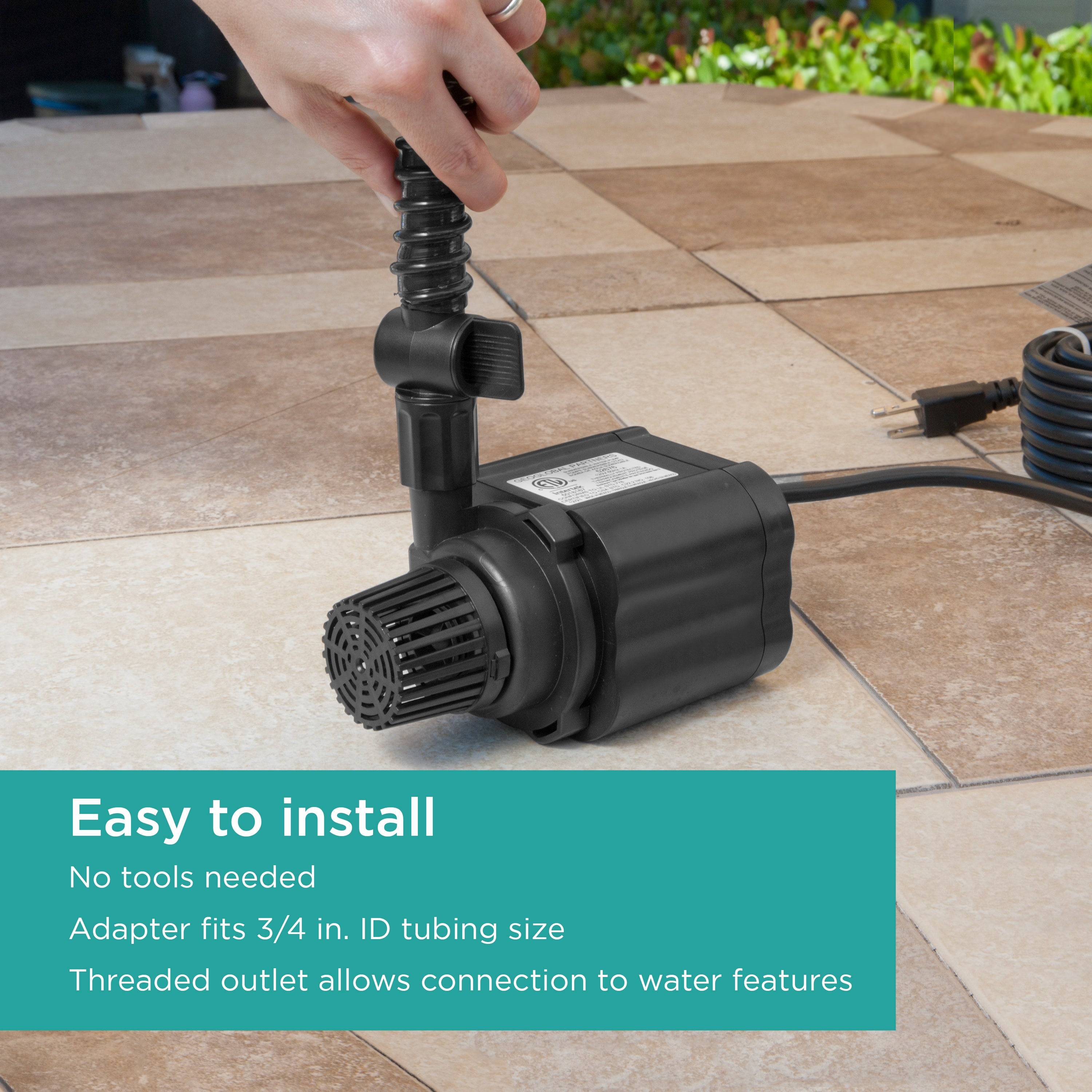 800 GPH Pond Pump is easy to install