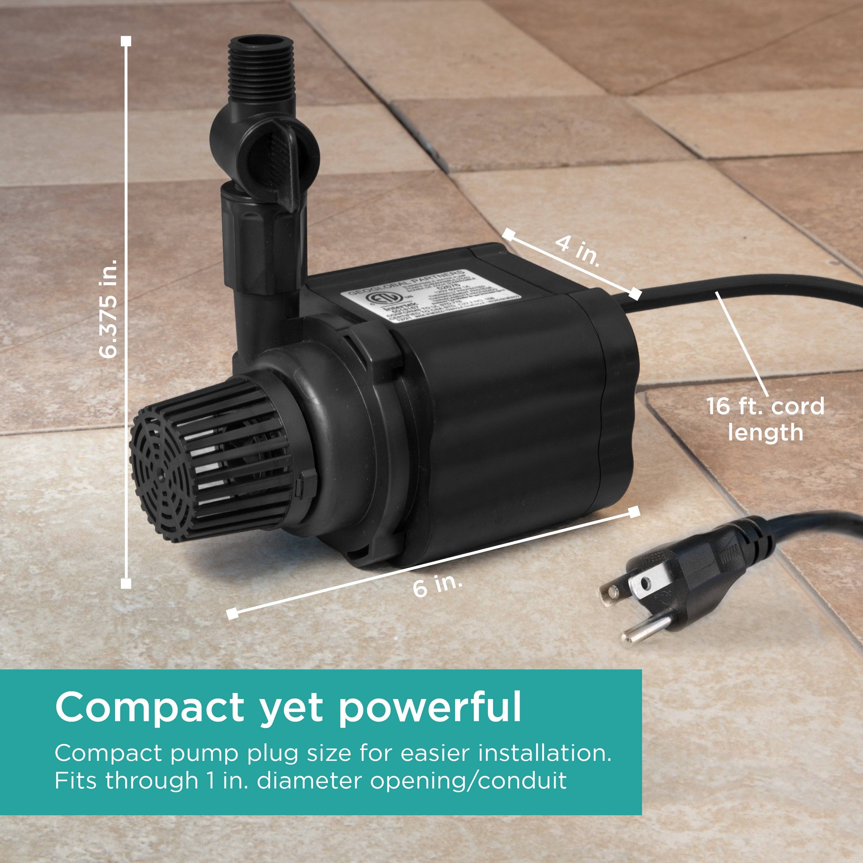 800 GPH Pond Pump is compact yet powerful