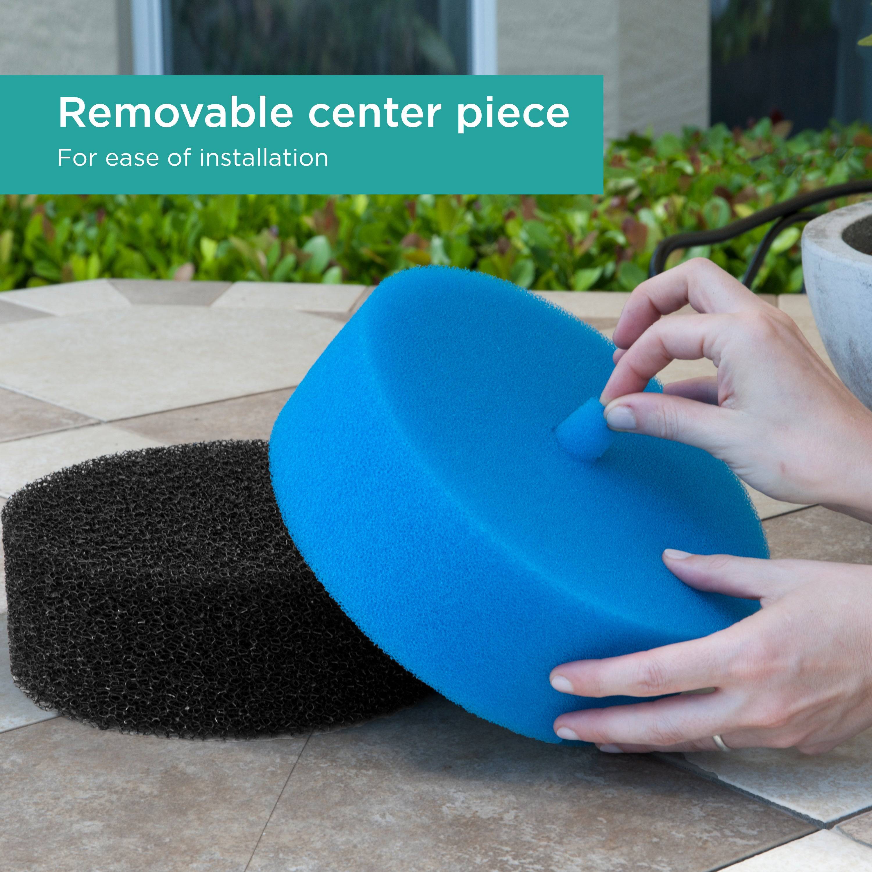 Replacement Filter Pads for Pressurized Pond Filters features removable center piece for ease of installation