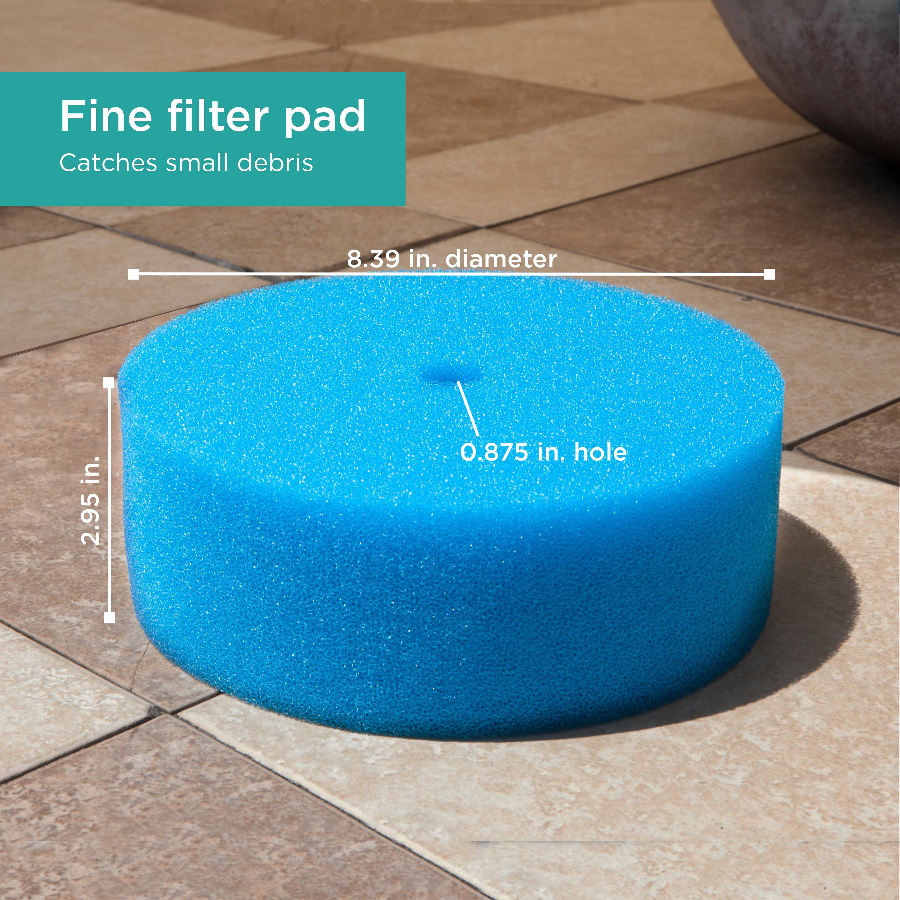 Replacement Filter Pads for Pressurized Pond Filters: Fine Filter pad catches small debris - size chart