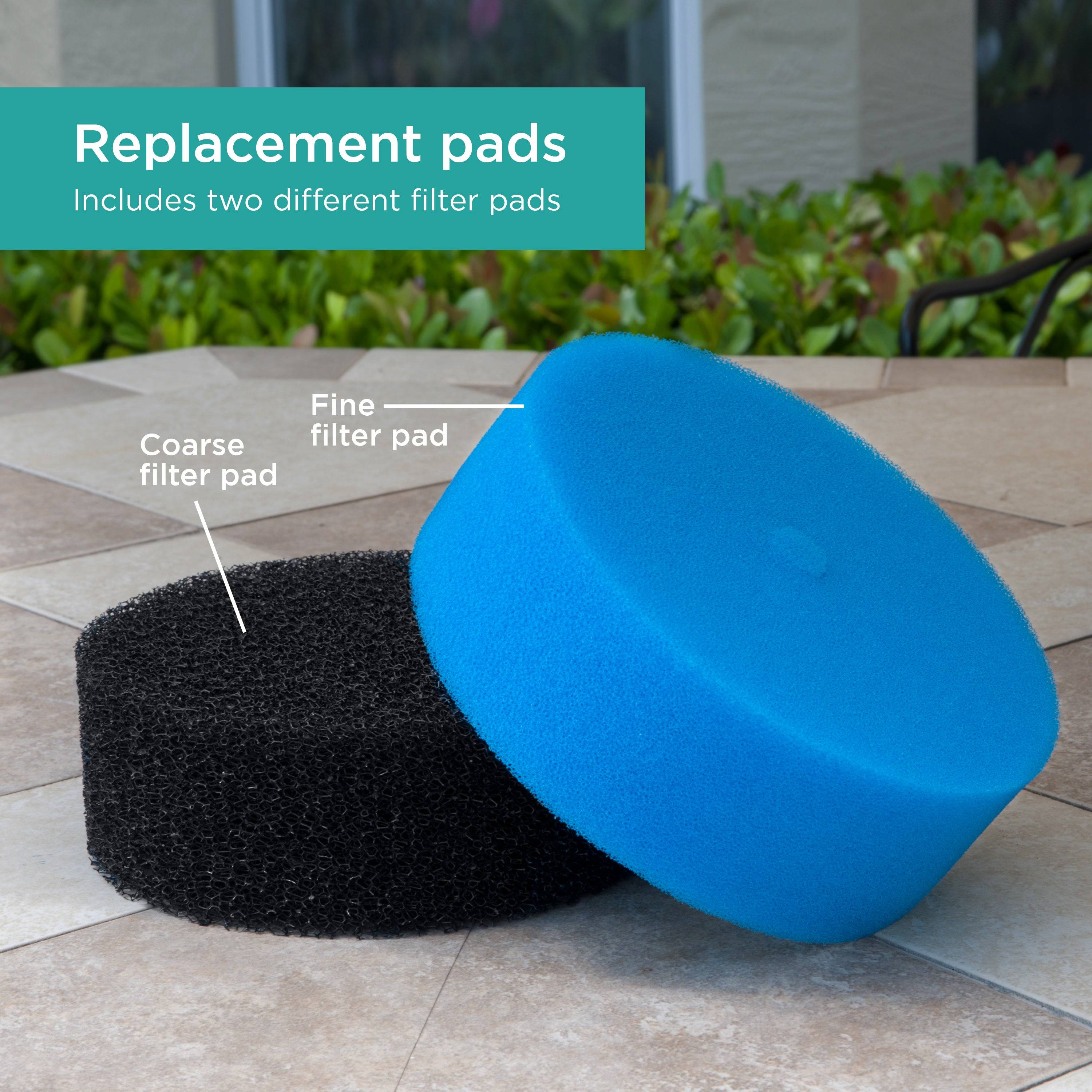 Replacement Filter Pads for Pressurized Pond Filters includes coarse filter pad and fine filter pad