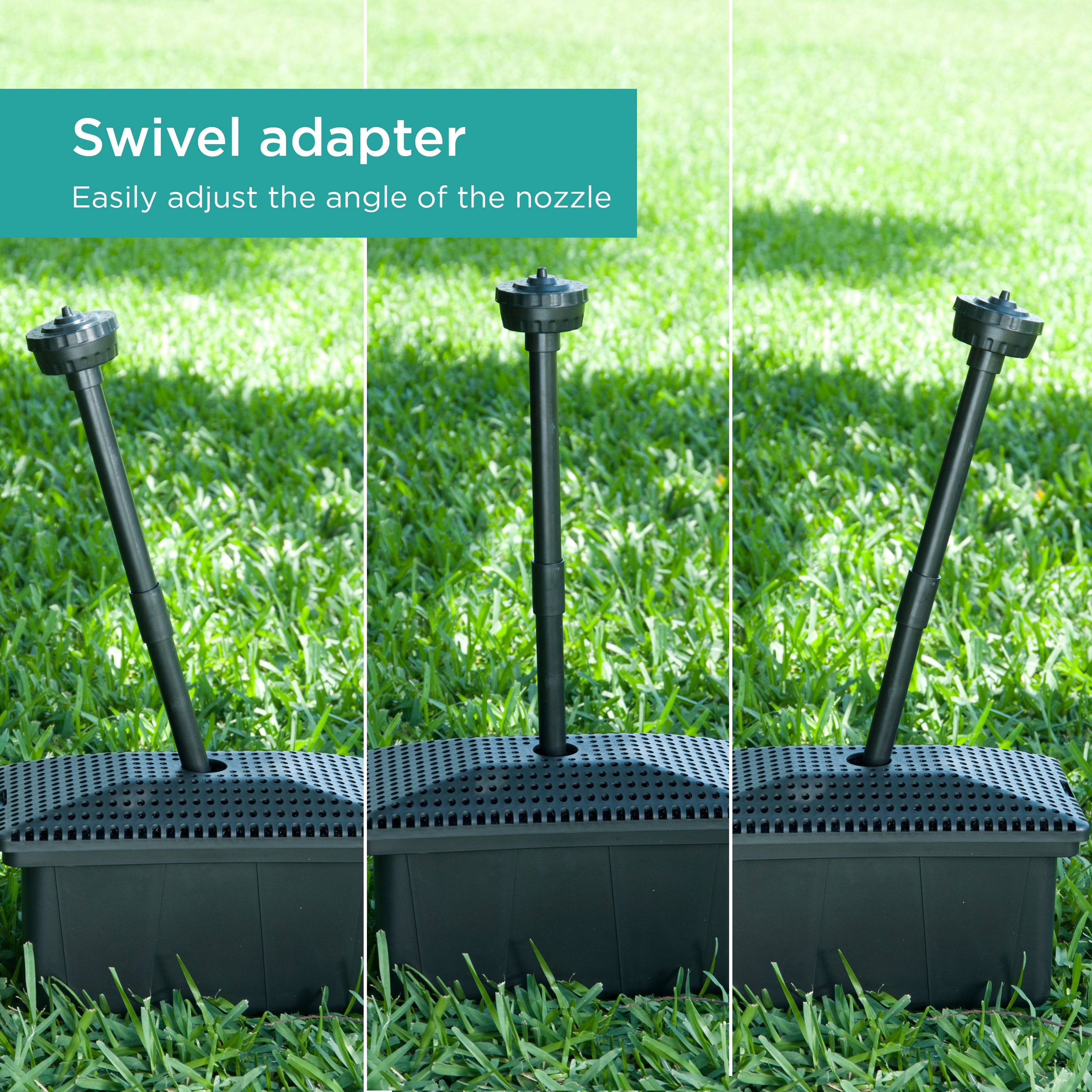 Complete Filter Kit with Pump features swivel adapter to adjust nozzle angle