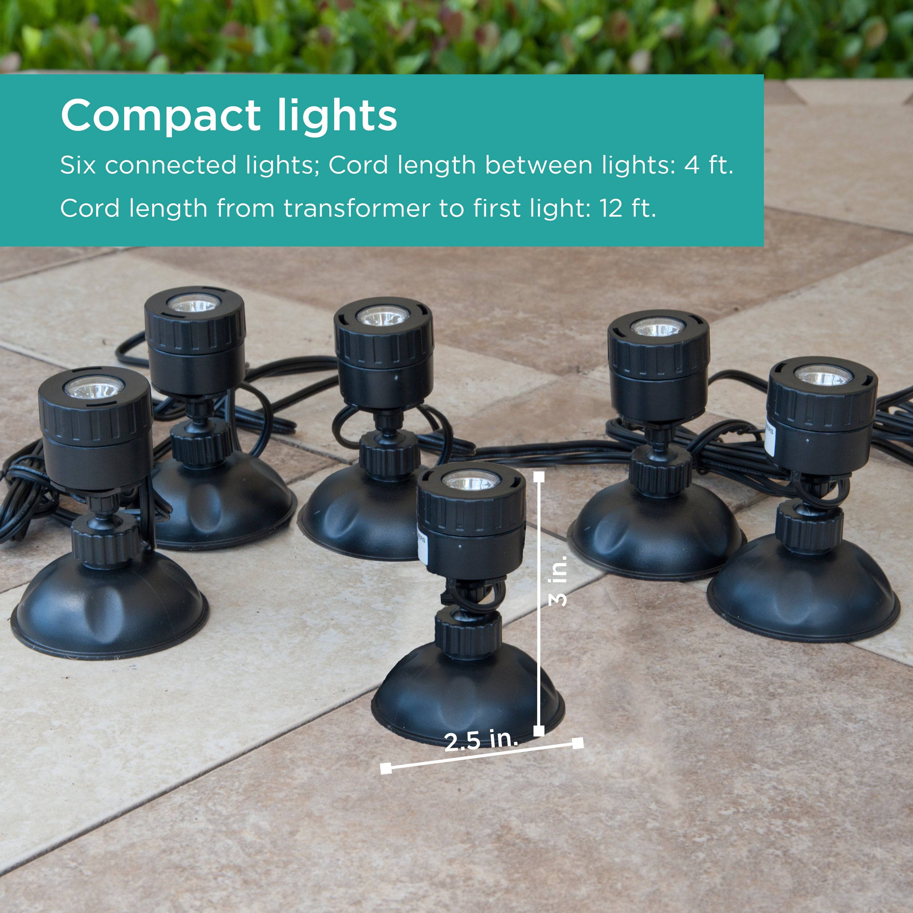 Pond & Landscape Mini LED Light Set features 6 connected compact lights
