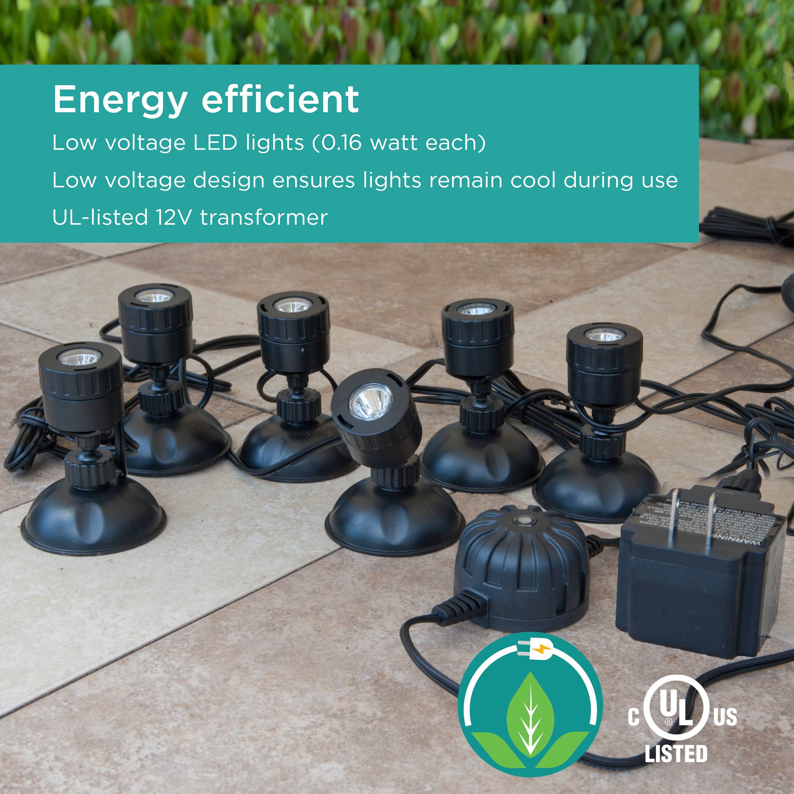 Pond & Landscape Mini LED Light Set is energy efficient