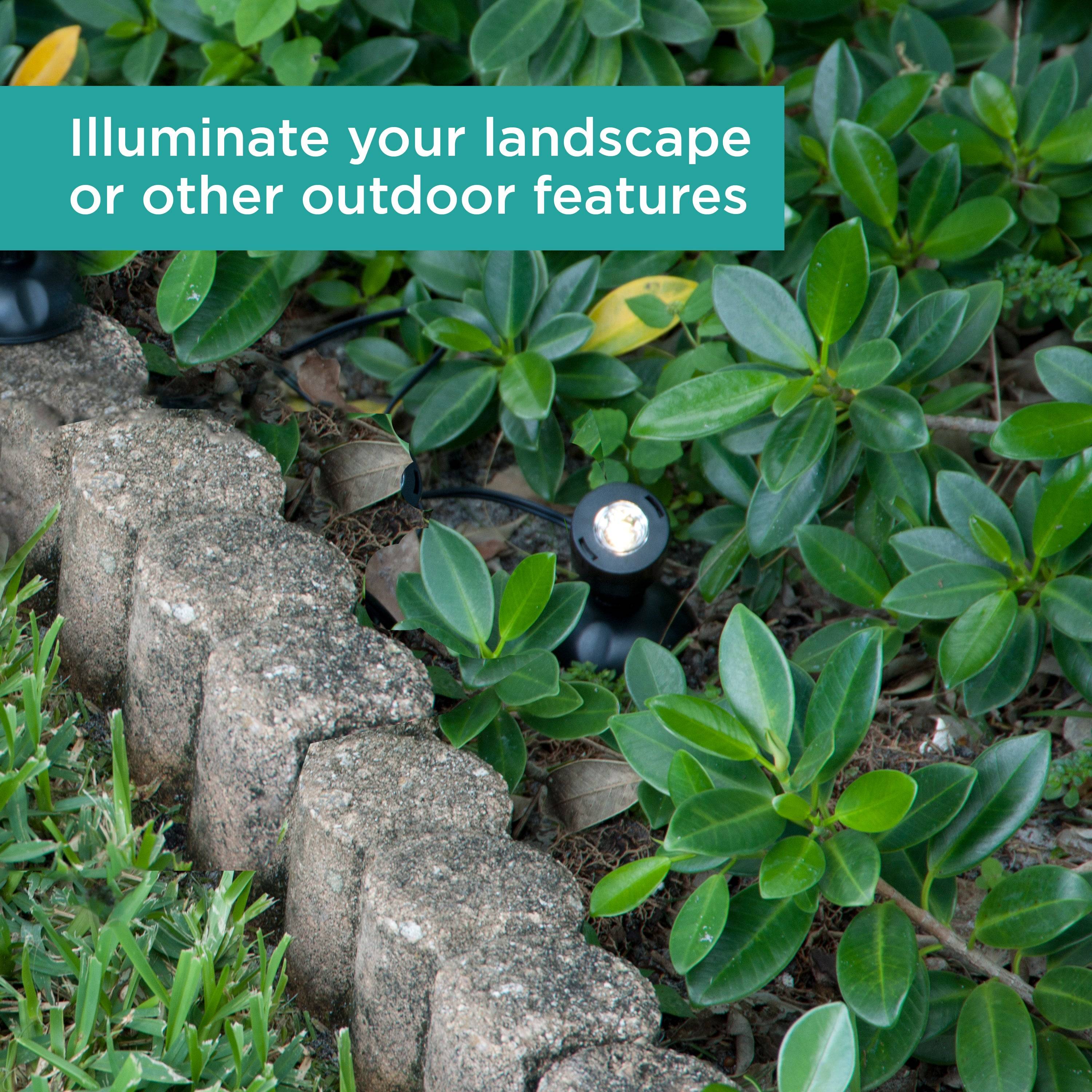 Pond & Landscape Mini LED Light Set illuminates your landscape or other outdoor features