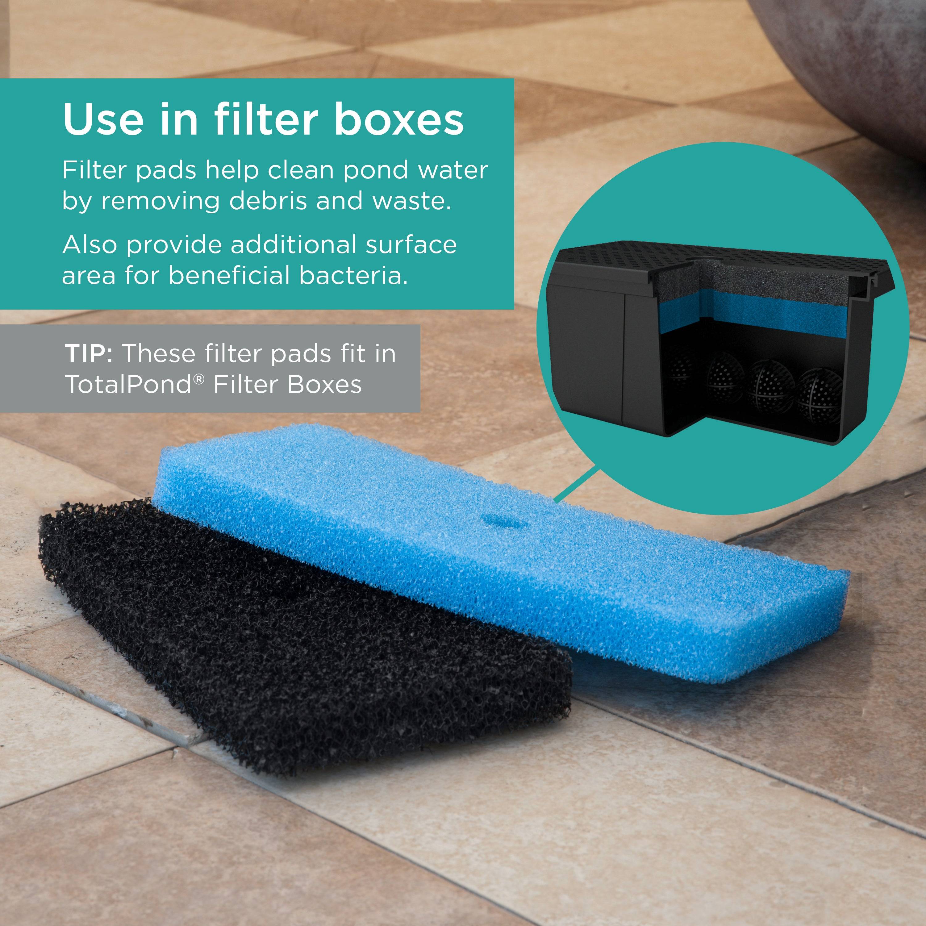 Replacement Filter Pads for Filter Boxes are for use in filter boxes to remove pond debris and waste