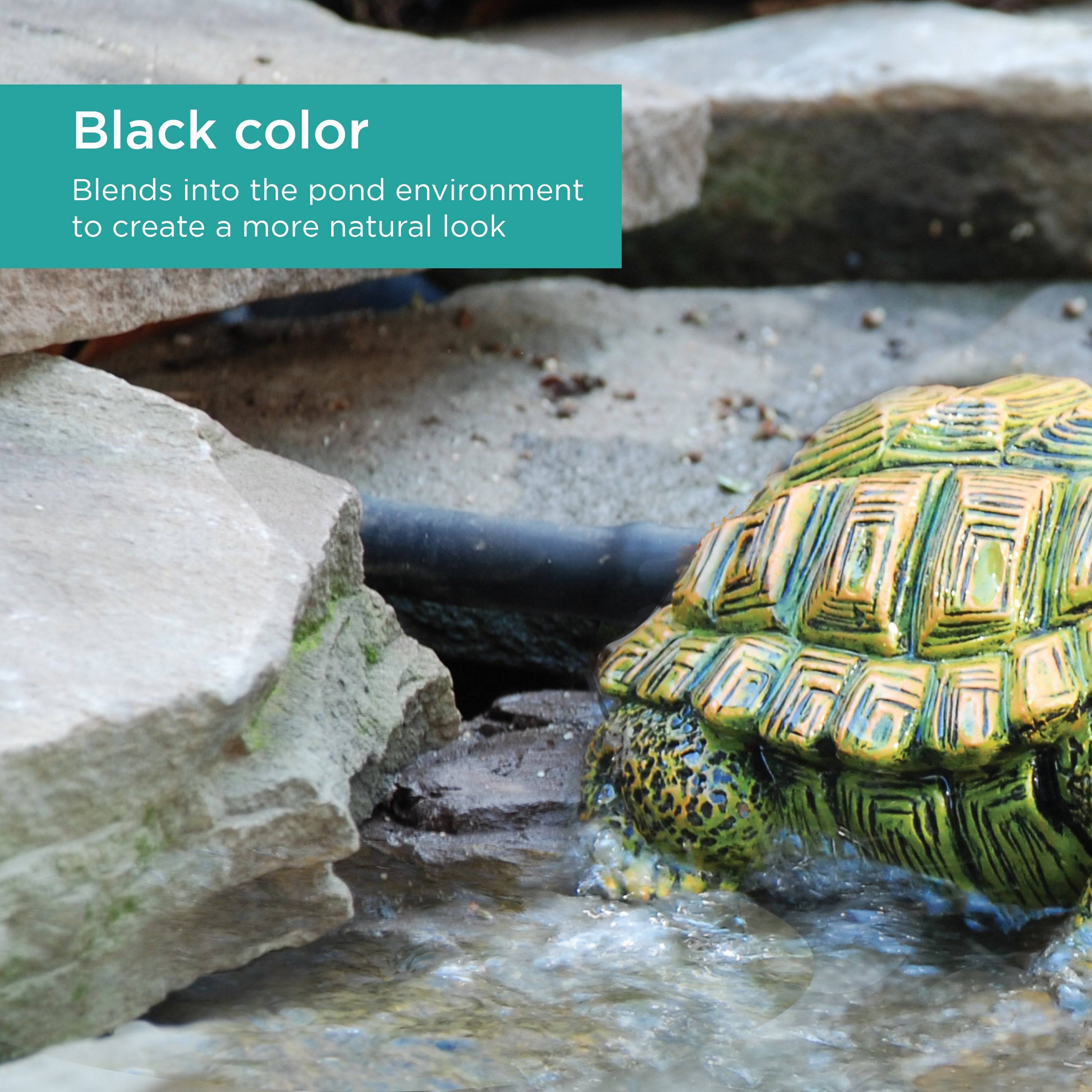 1/2 in. Vinyl Tubing features black color that blends into the pond environment to create a more natural look