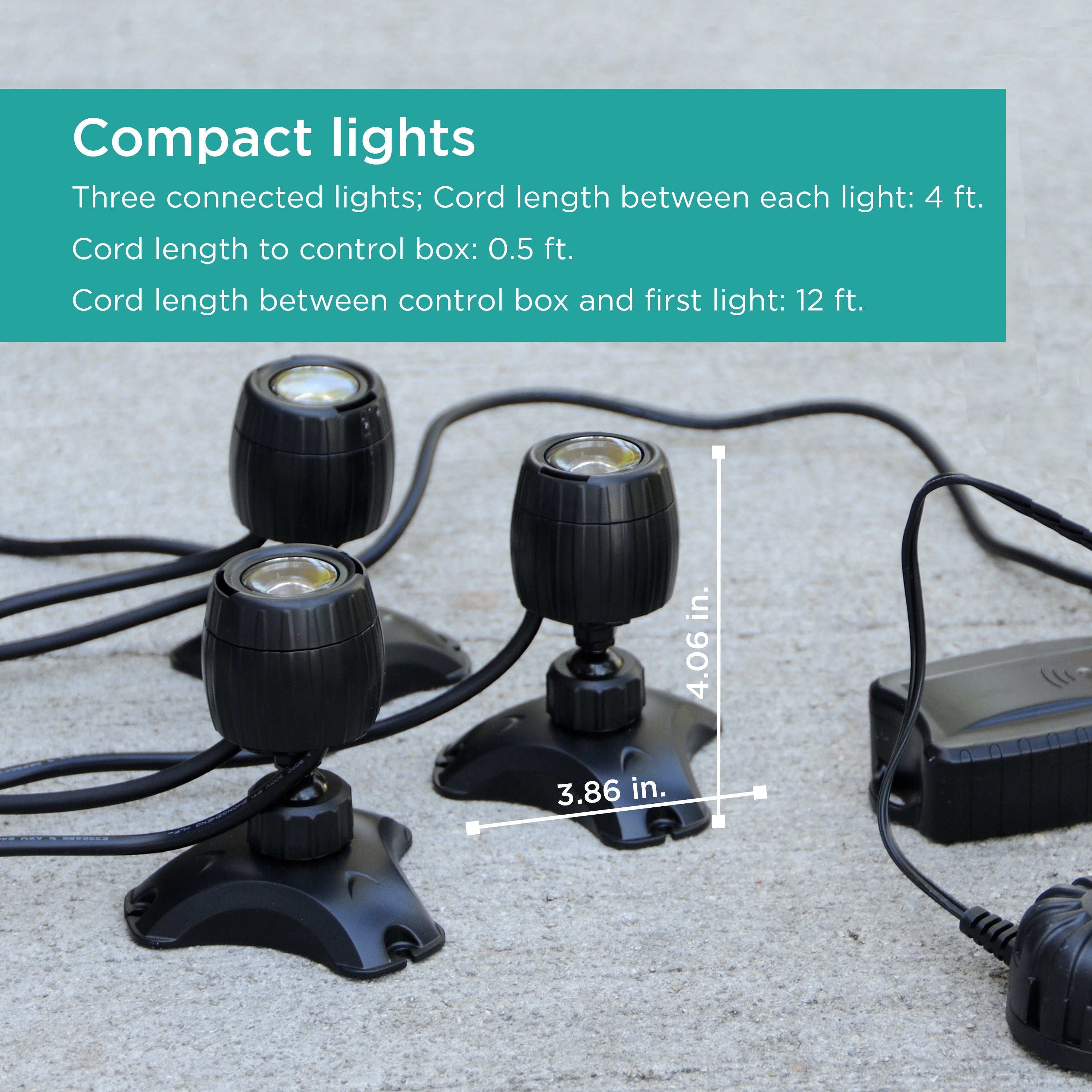 Color Changing Pond & Landscape LED Light Set features compact lights