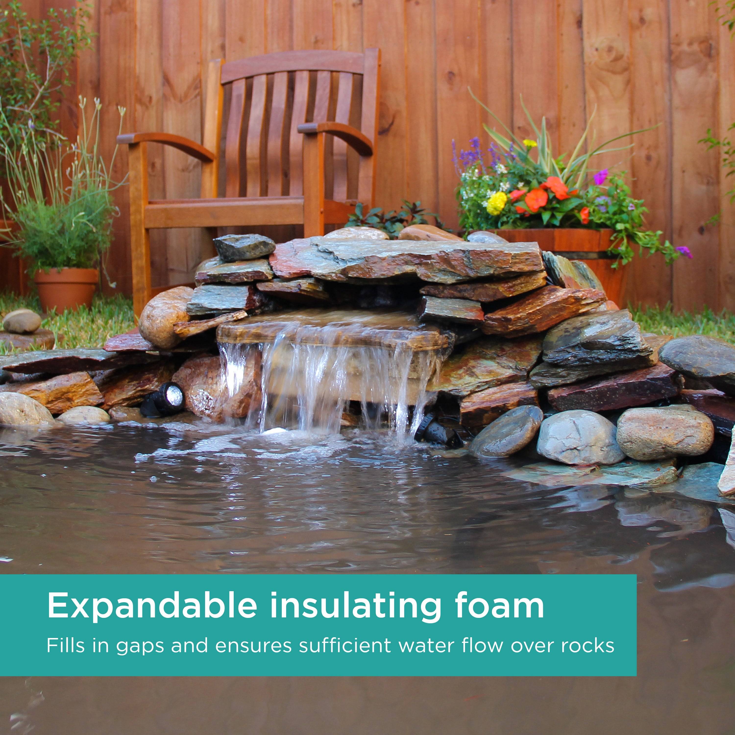 Waterfall that used Waterfall Foam Sealant to create the spillway