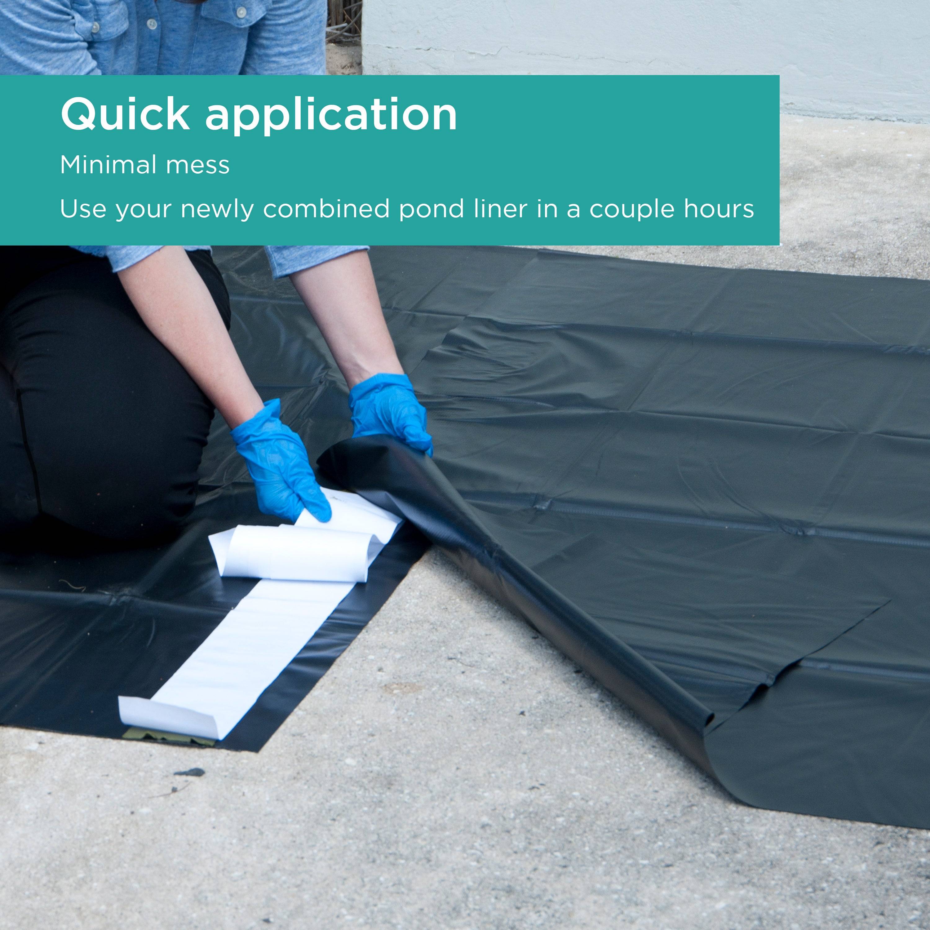 Pealing away backing to stick Seaming Tape to second liner